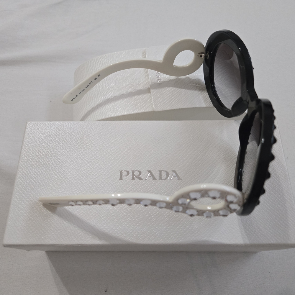 Prada Black and White Women's Sunglasses